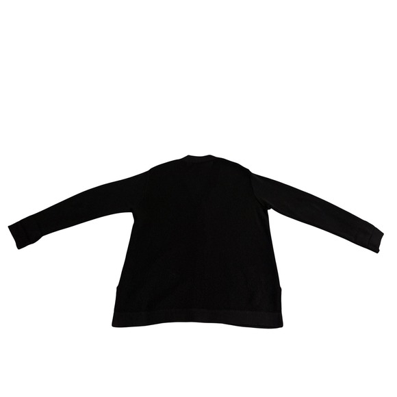 Peruvian Connection Sweaters - Peruvian Connection Black 100% Alpaca Wool Button Front Cardigan Long Wmns M